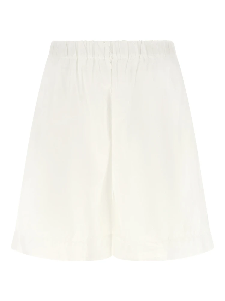 White Cotton Bermuda Shorts