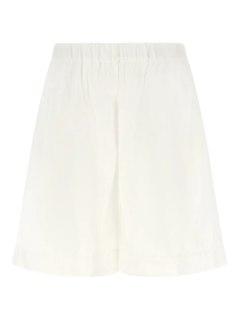 White Cotton Bermuda Shorts