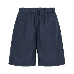 Blue Cotton Bermuda Shorts