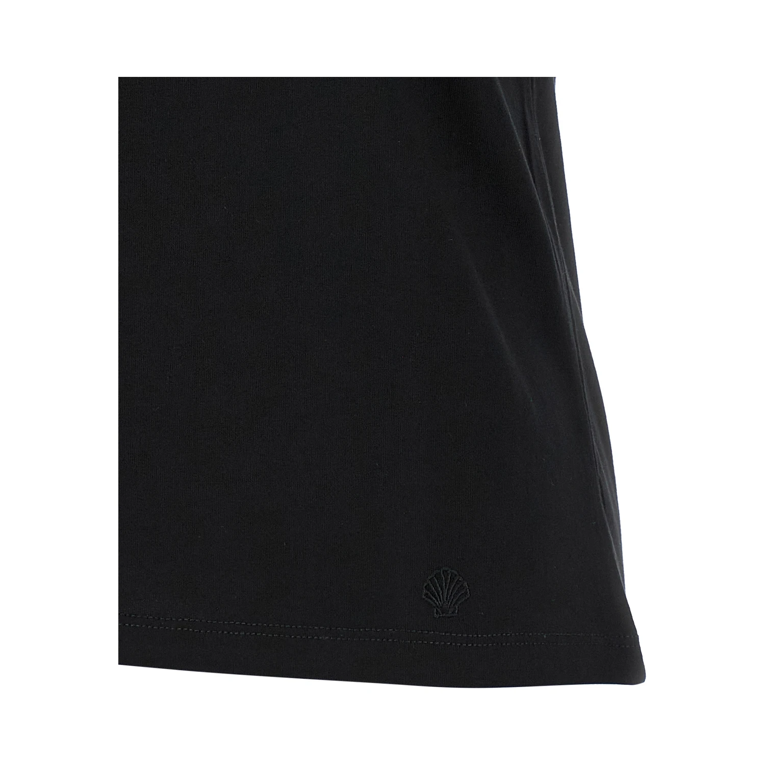 Black Cotton Sleeveles T-Shirt