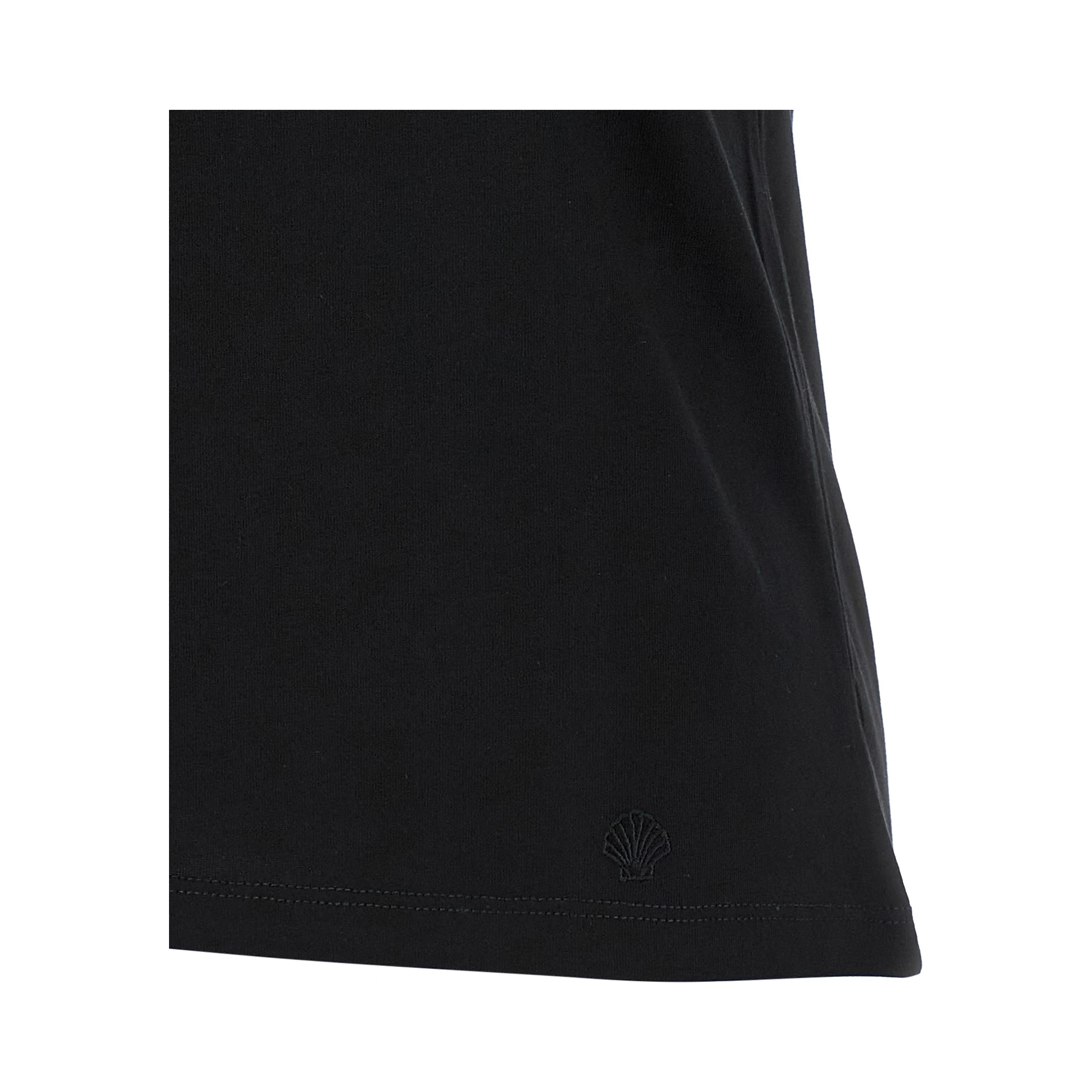 Black Cotton Sleeveles T-Shirt