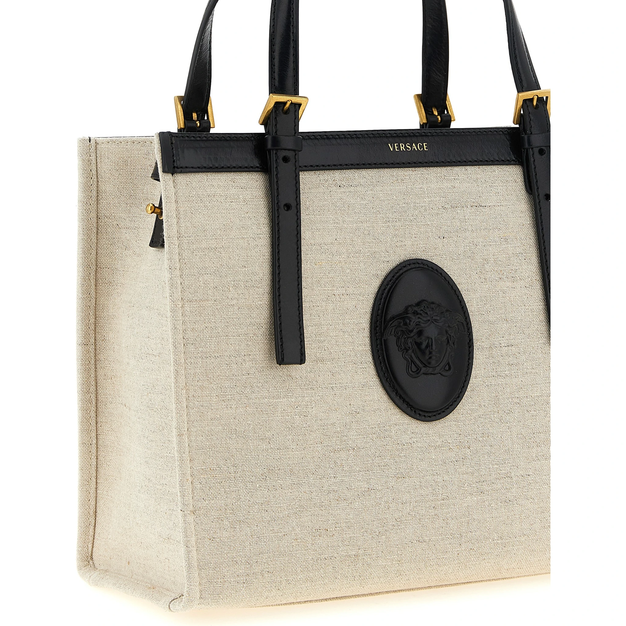 Beige Leather Tote Bag