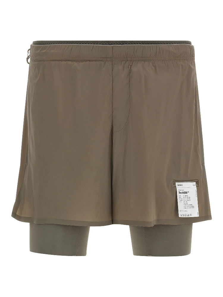 Brown Nylon Bermuda Shorts
