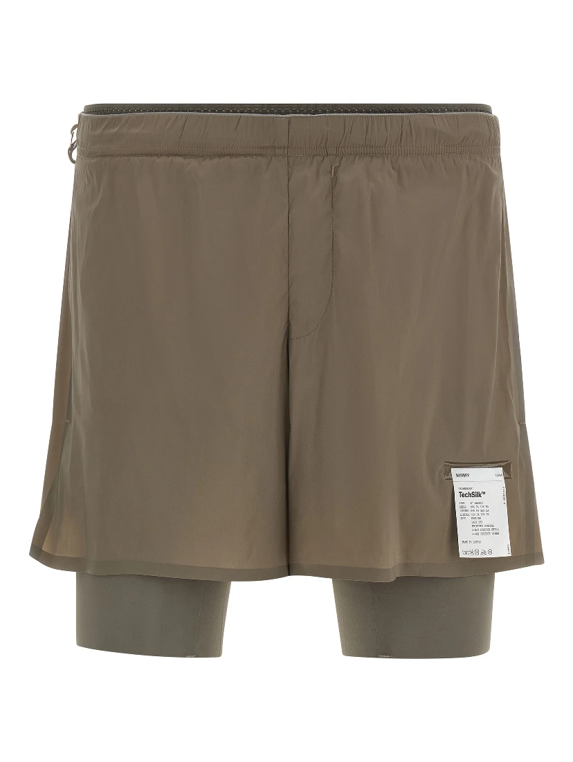 Brown Nylon Bermuda Shorts