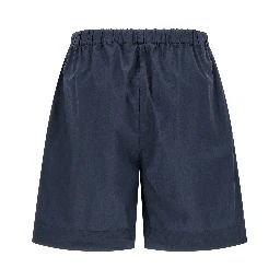 Blue Cotton Bermuda Shorts