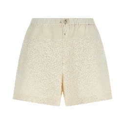 White Polyester Bermuda Shorts