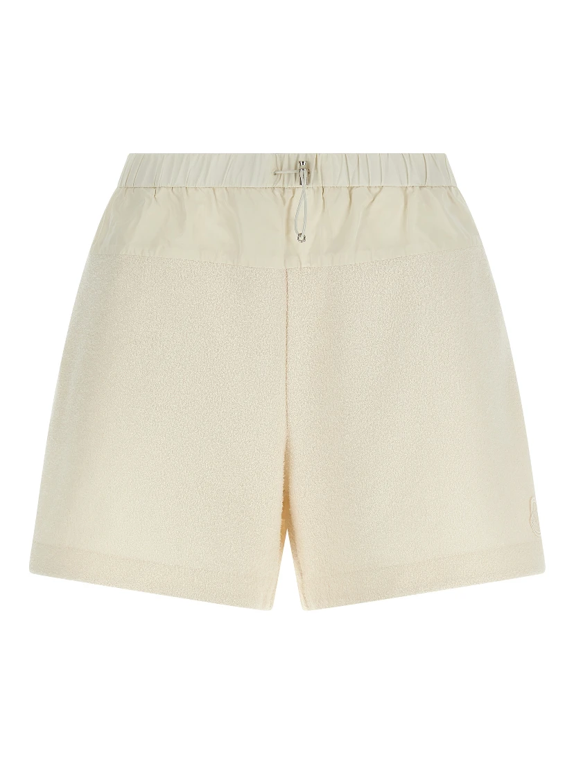 White Polyester Bermuda Shorts