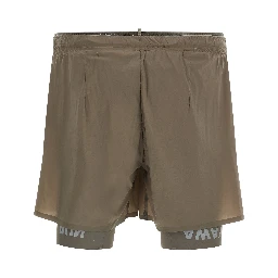 Brown Nylon Bermuda Shorts