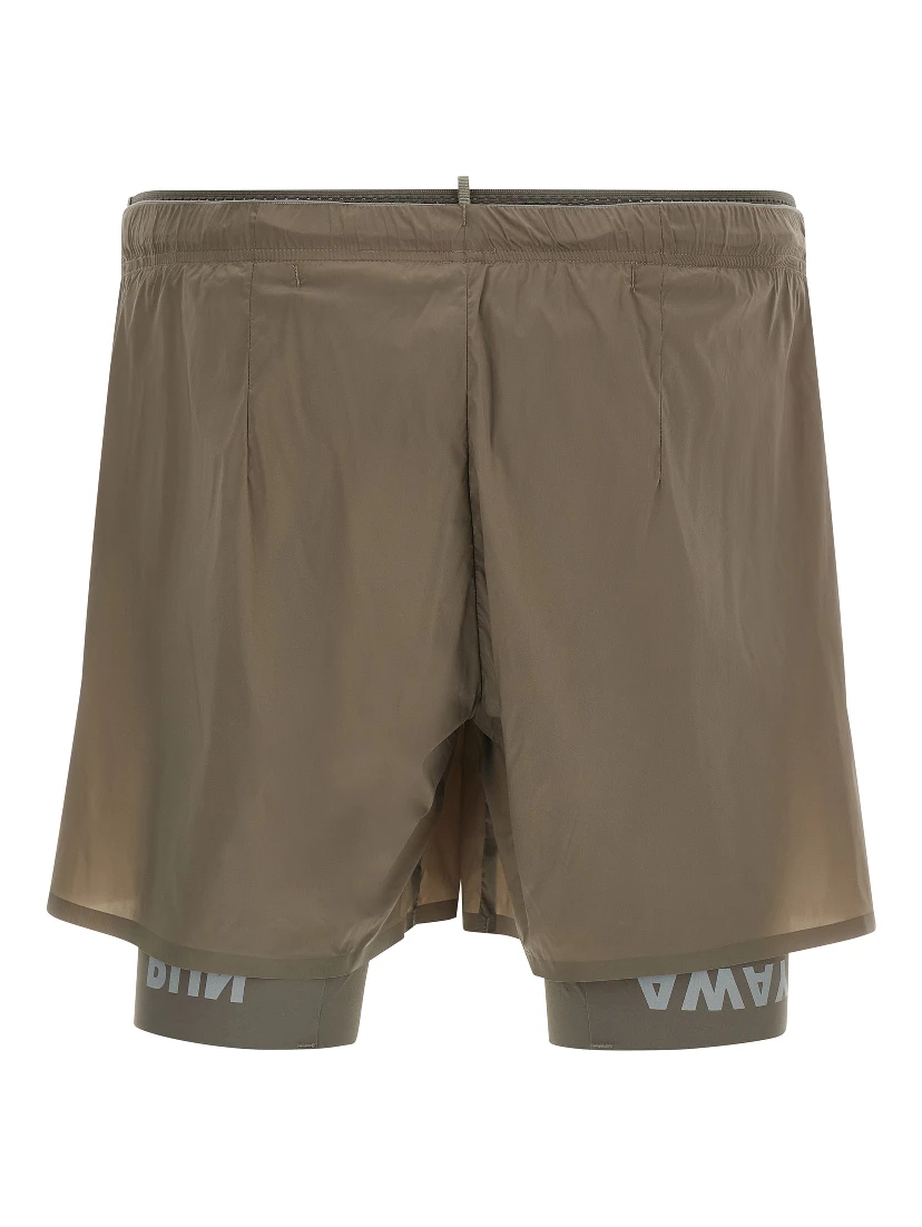 Brown Nylon Bermuda Shorts