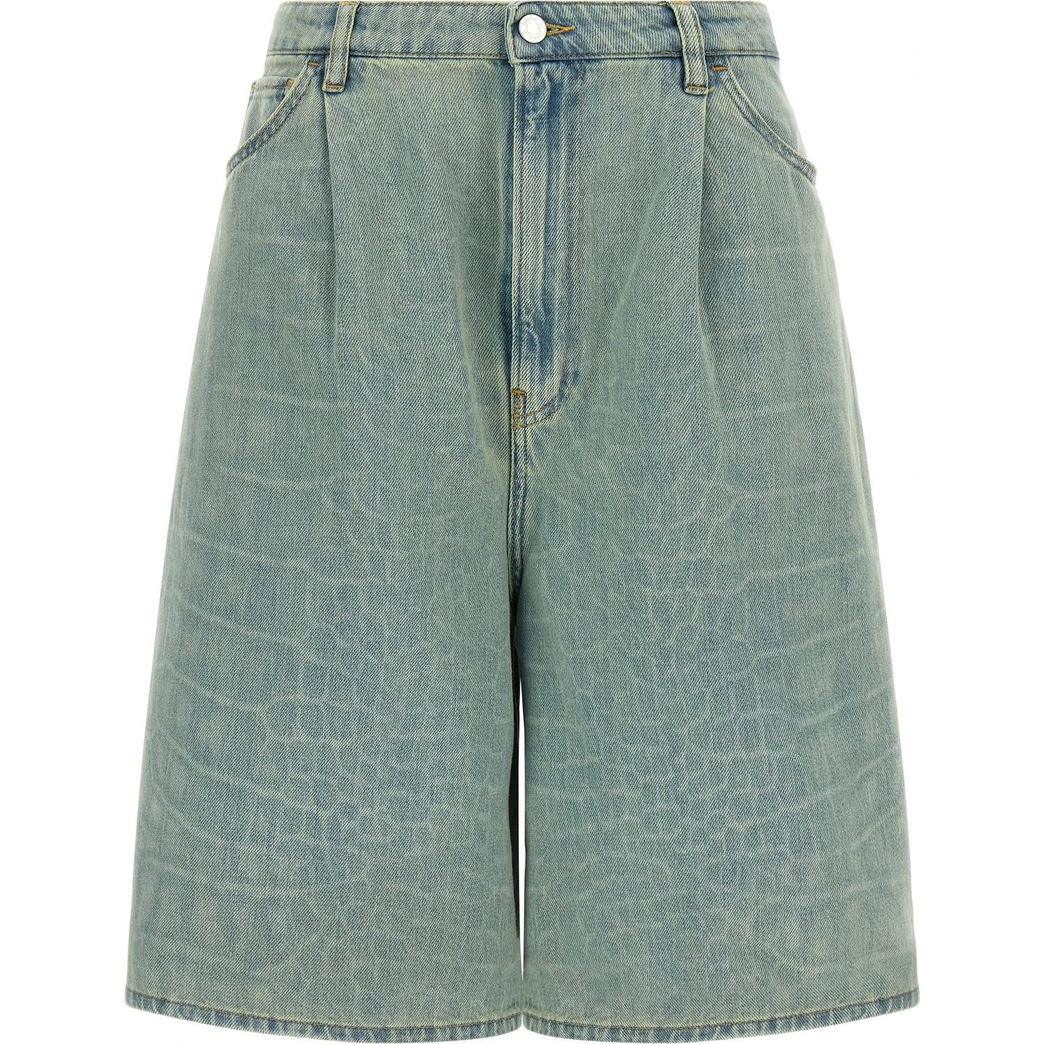 Blue Cotton Bermuda Shorts