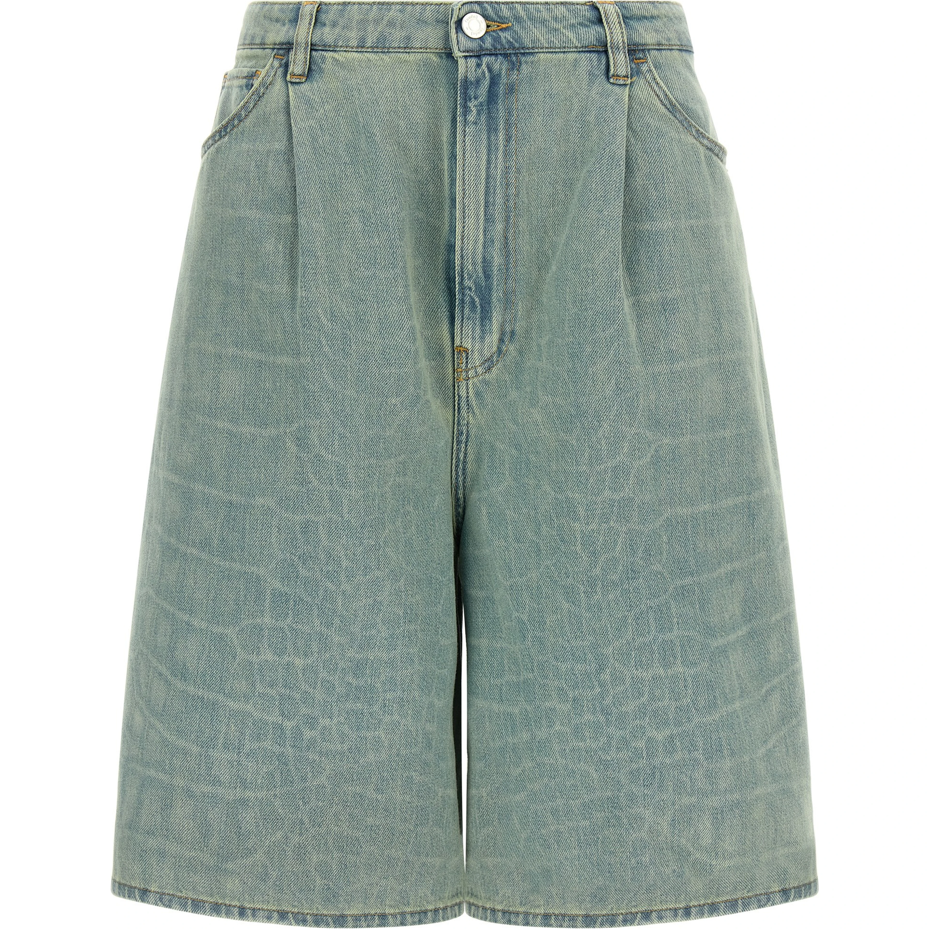 Blue Cotton Bermuda Shorts