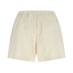 White Polyester Bermuda Shorts