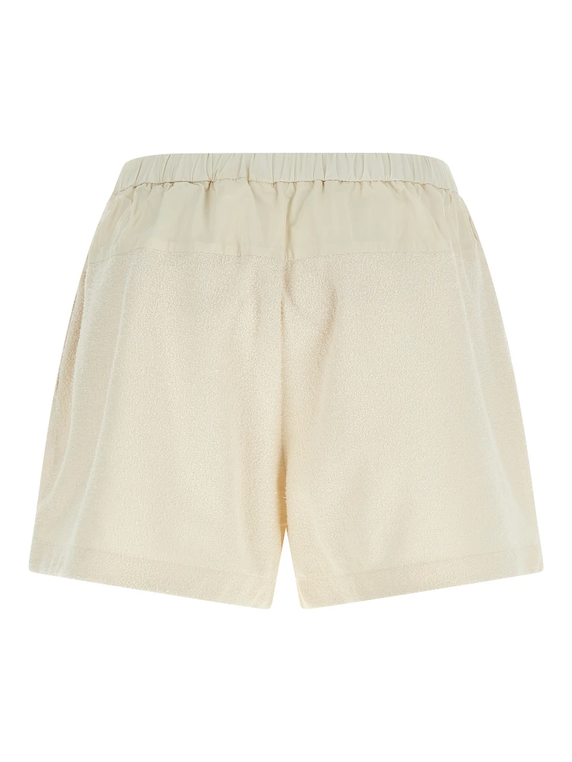 White Polyester Bermuda Shorts