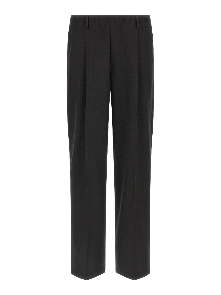 Black Polyester Casual Pants