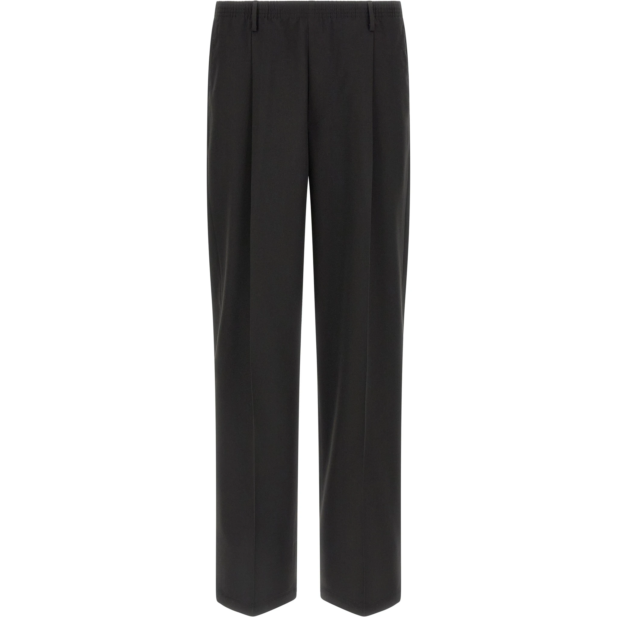 Black Polyester Casual Pants