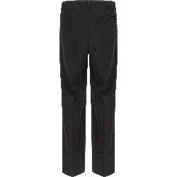 Black Polyester Casual Pants