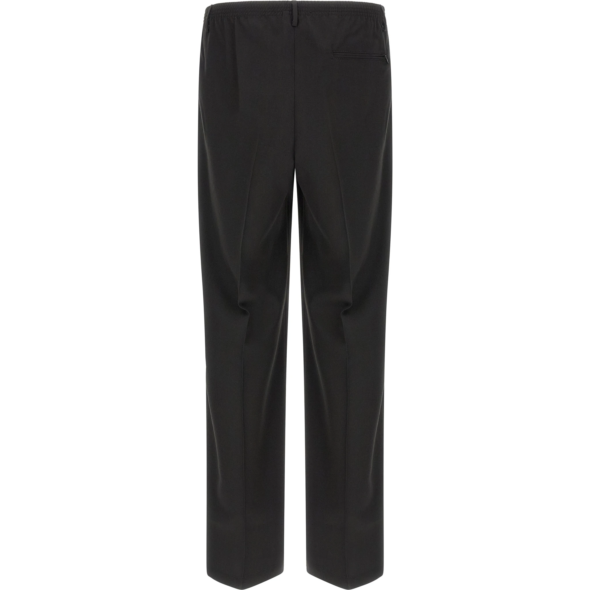 Black Polyester Casual Pants