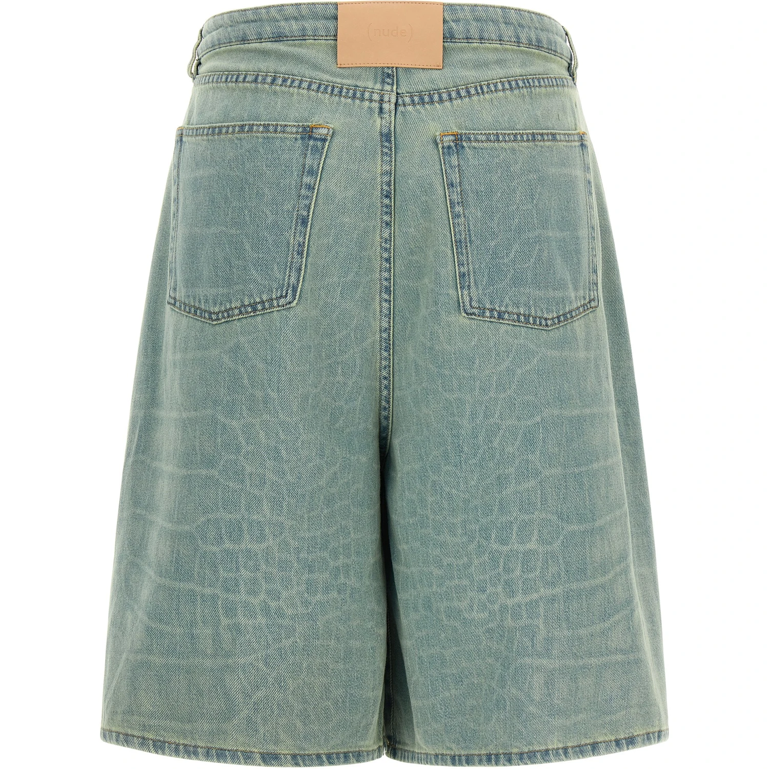 Blue Cotton Bermuda Shorts