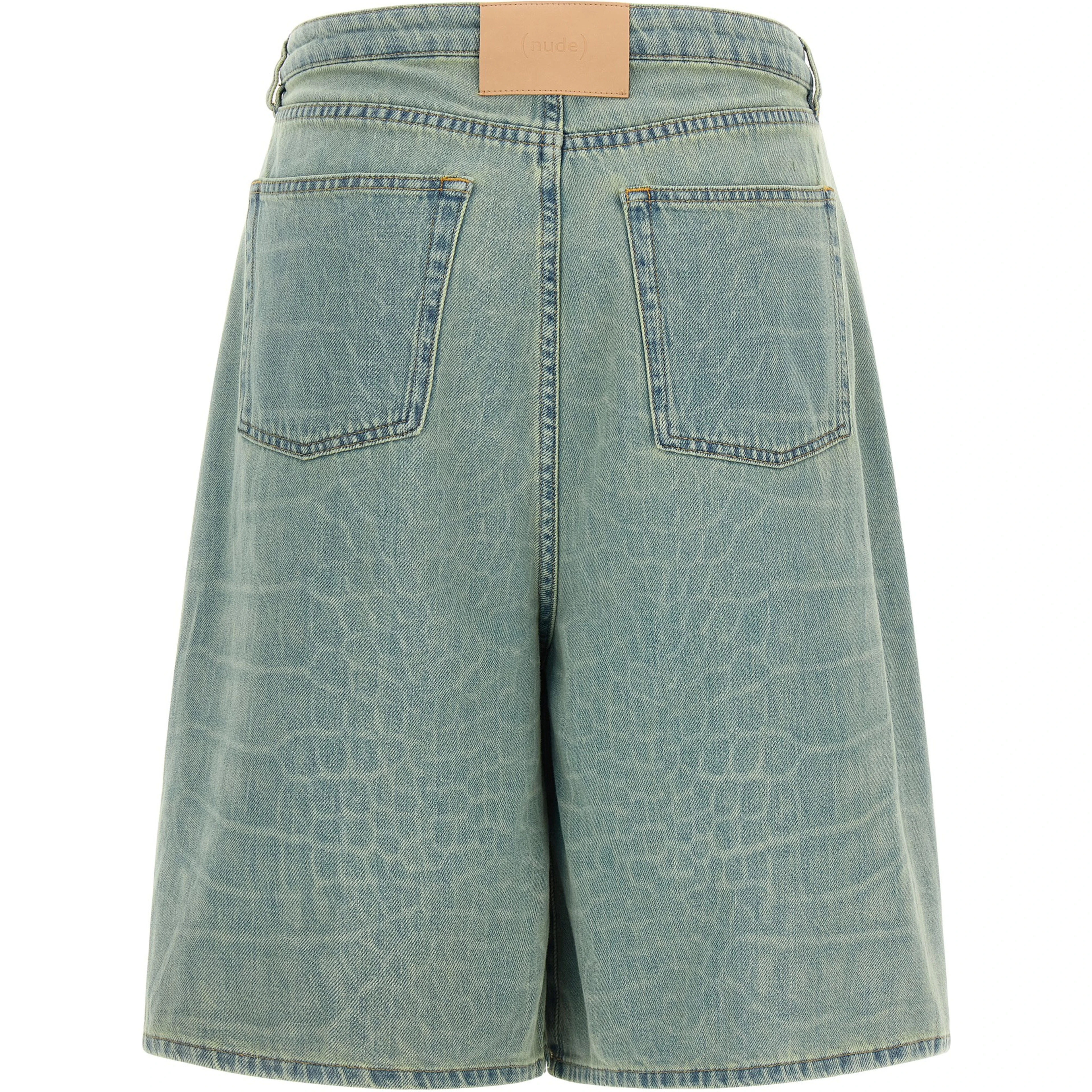 Blue Cotton Bermuda Shorts