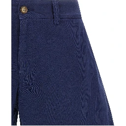 Blue Cotton Bermuda Shorts