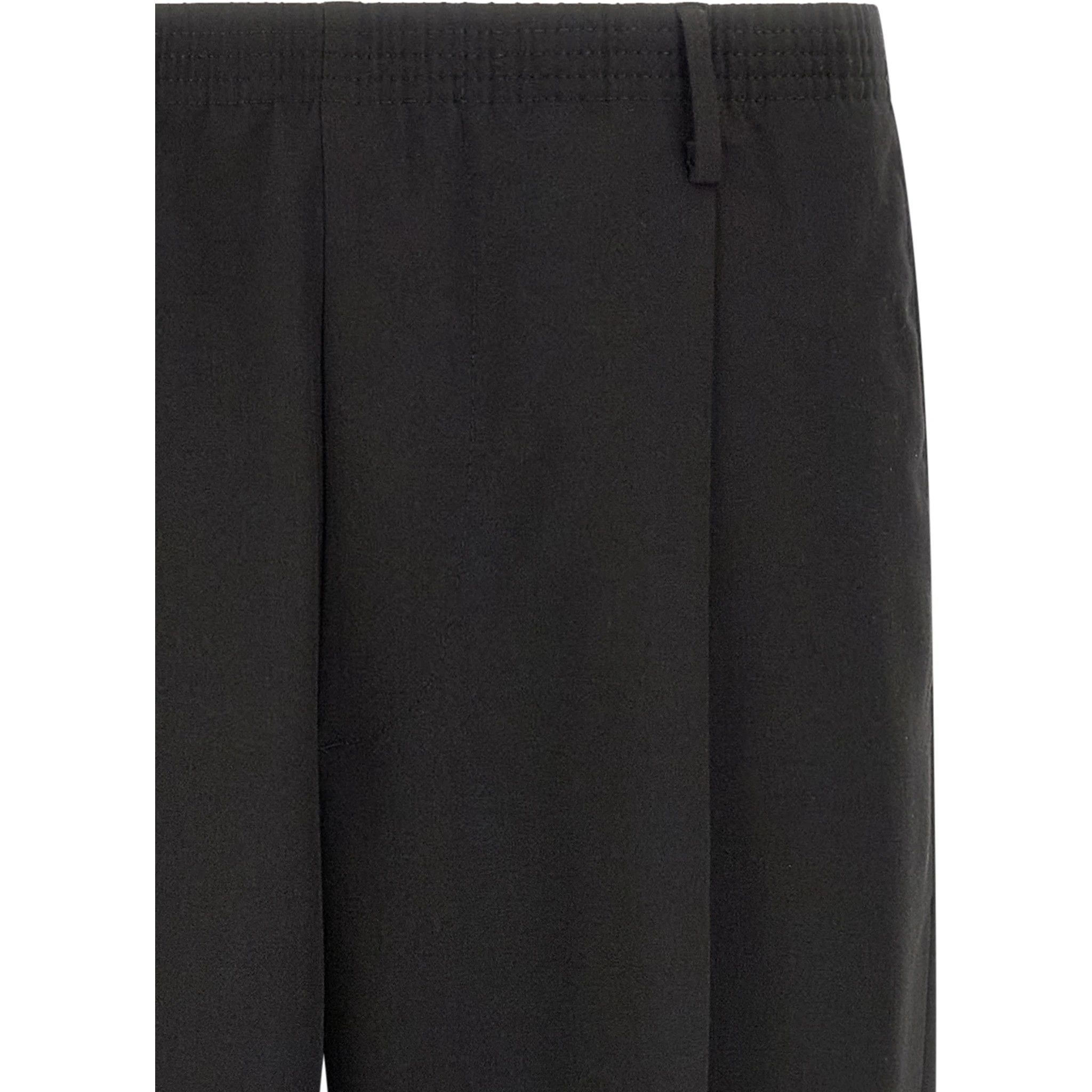 Black Polyester Casual Pants