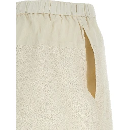 White Polyester Bermuda Shorts