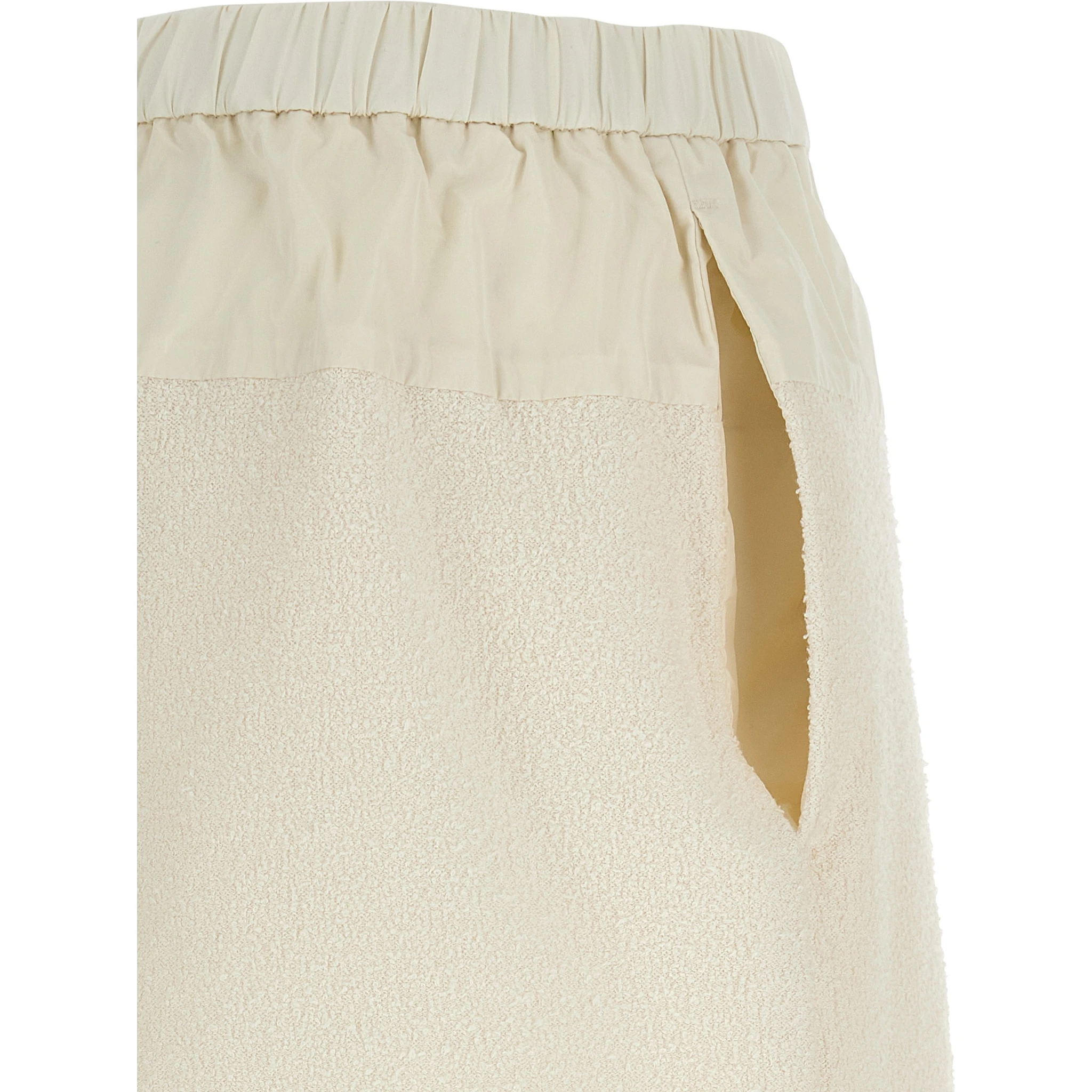 White Polyester Bermuda Shorts