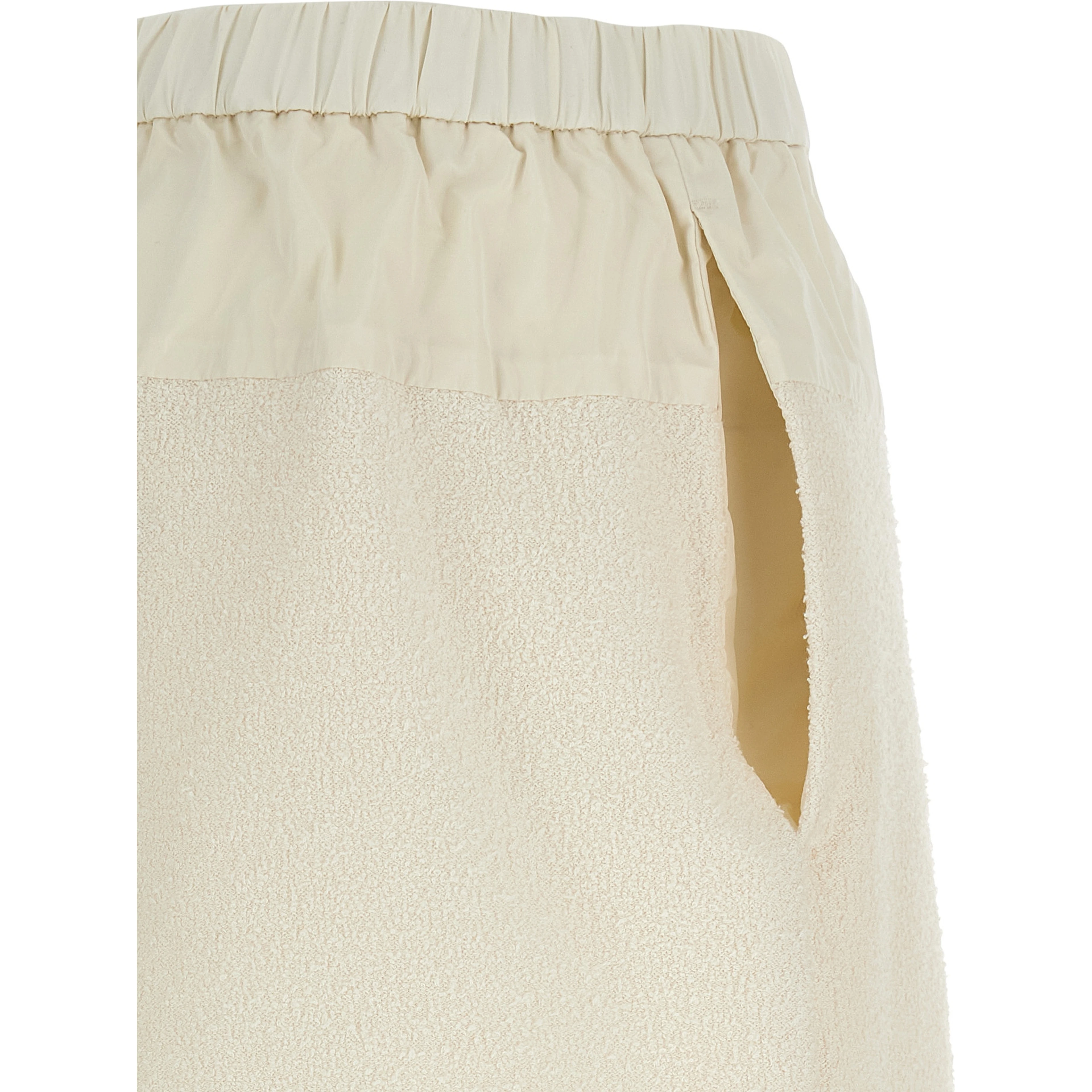 White Polyester Bermuda Shorts