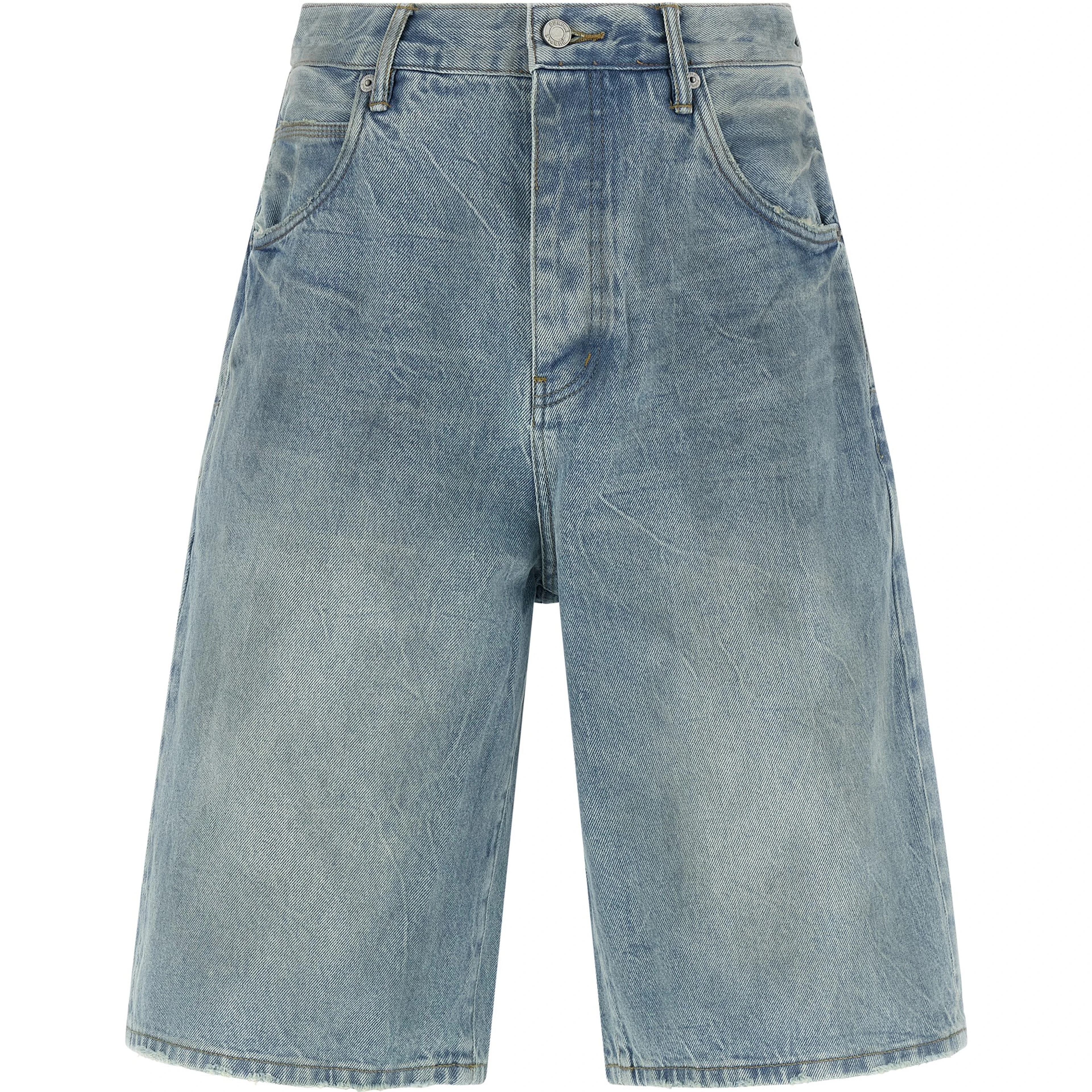Blue Cotton Bermuda Shorts