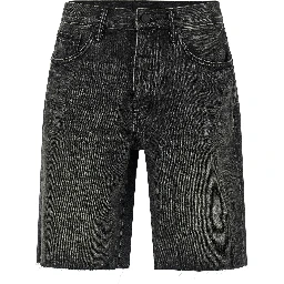 Black Cotton Bermuda Shorts