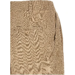Beige Linen Bermuda Shorts