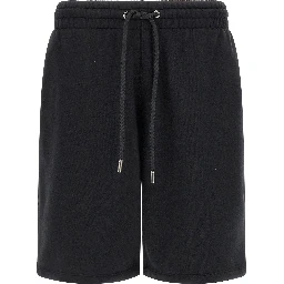 Black Cotton Bermuda Shorts