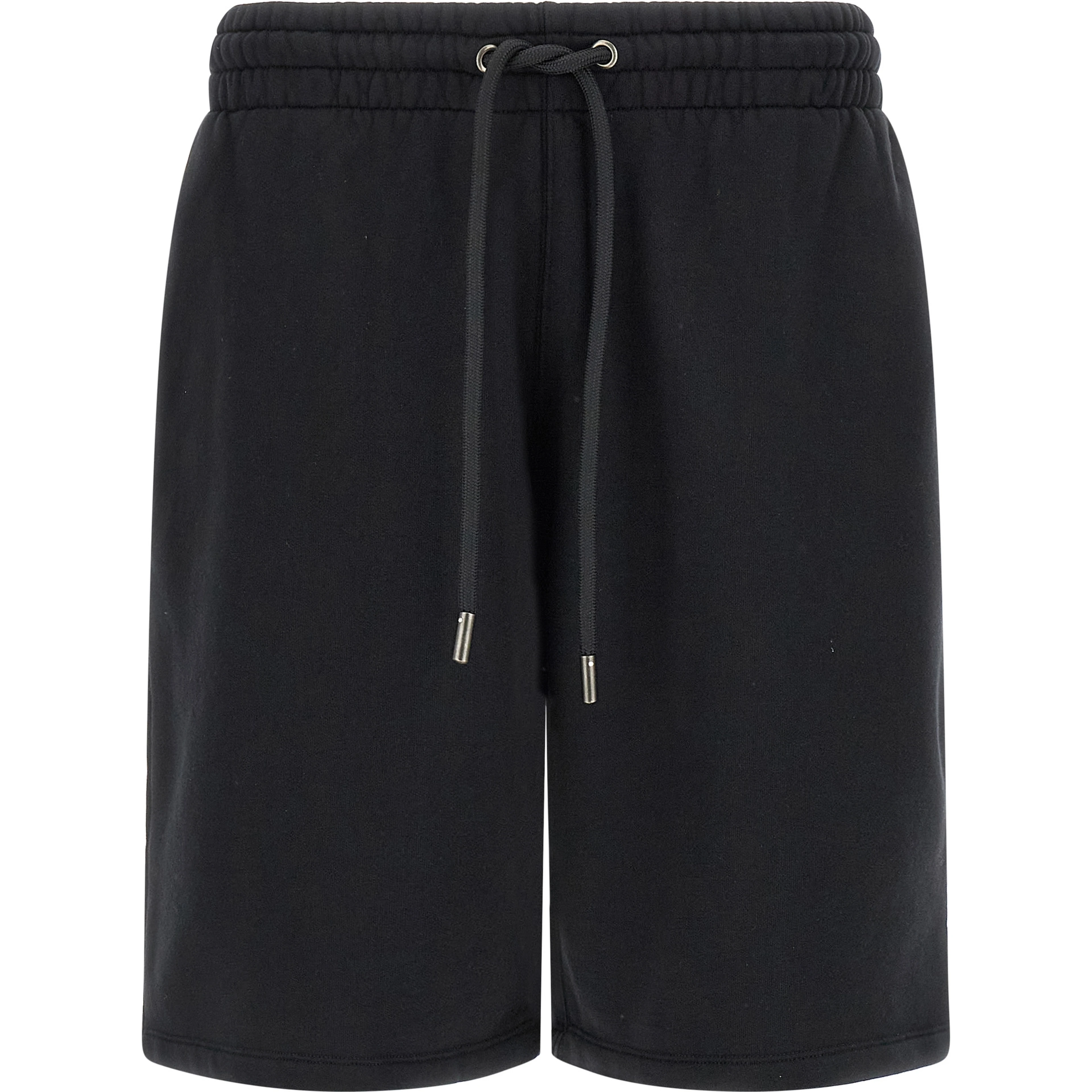 Black Cotton Bermuda Shorts