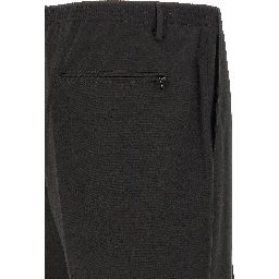 Black Polyester Casual Pants