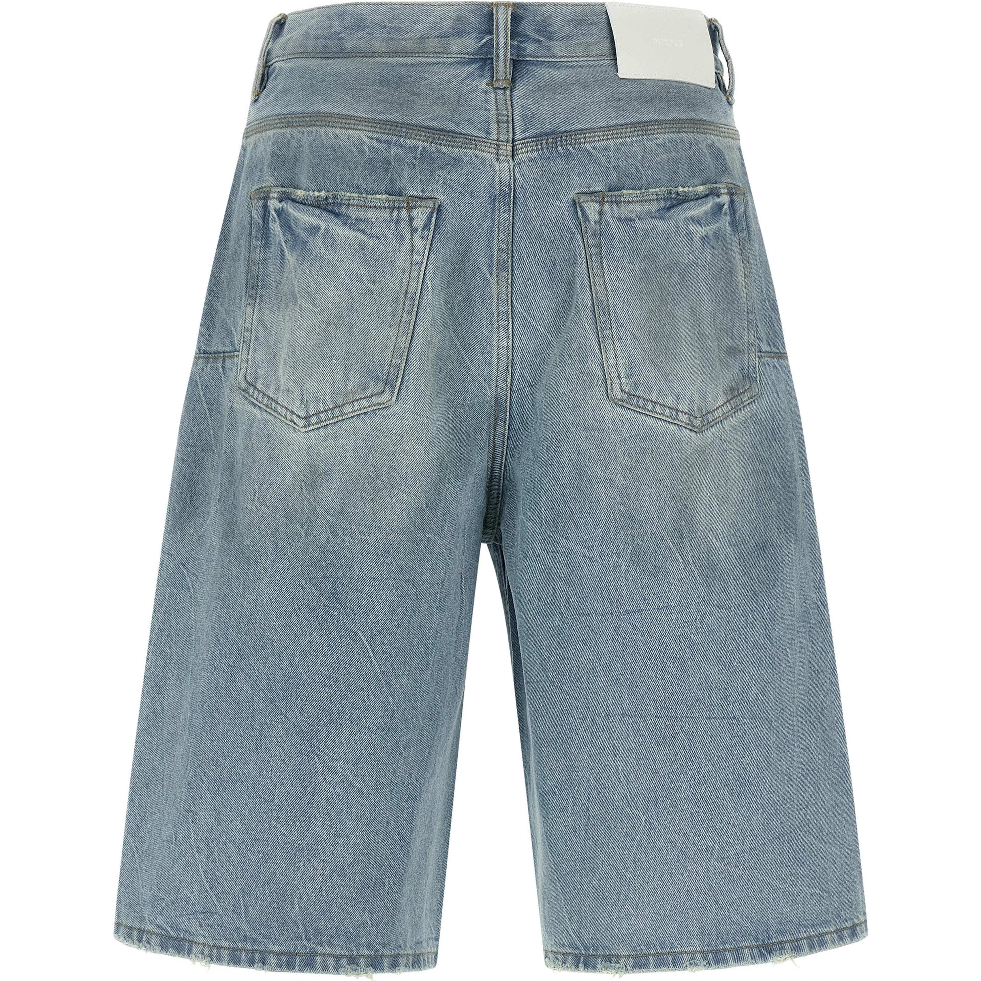 Blue Cotton Bermuda Shorts