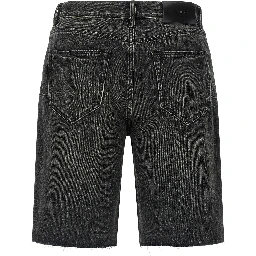 Black Cotton Bermuda Shorts