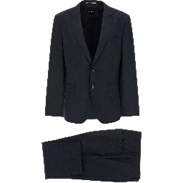 Blue Virgin Wool Two-Piece Suit