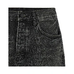 Black Cotton Bermuda Shorts