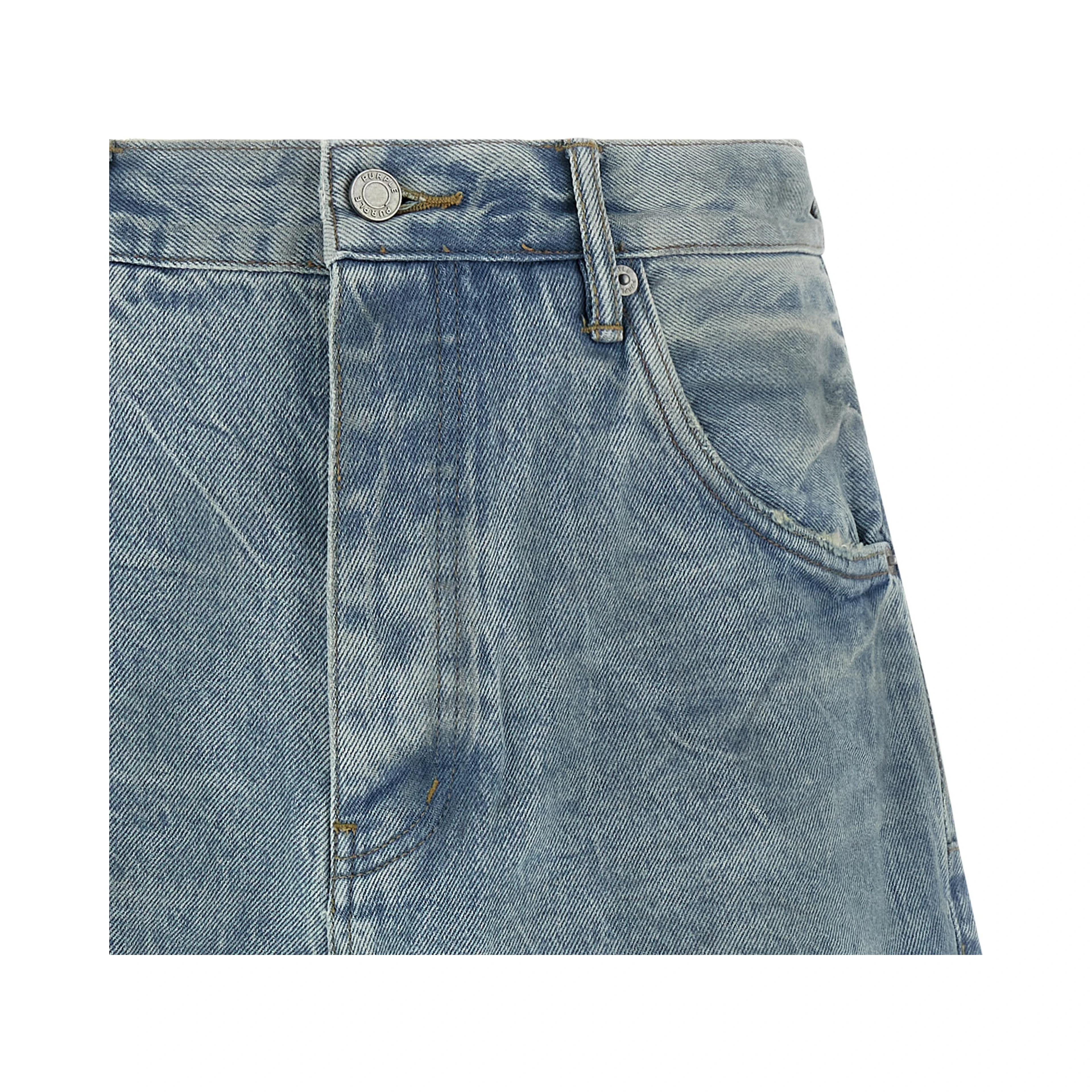 Blue Cotton Bermuda Shorts