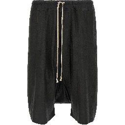 Black Lamb Leather Bermuda Shorts