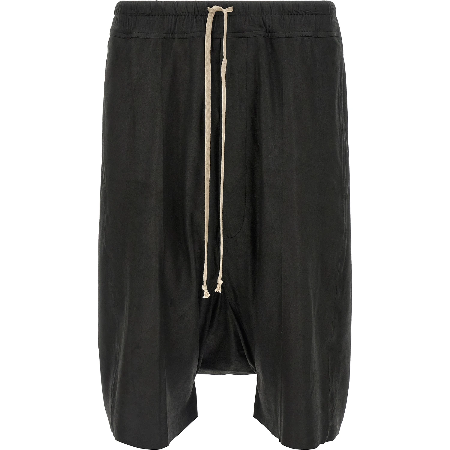 Black Lamb Leather Bermuda Shorts