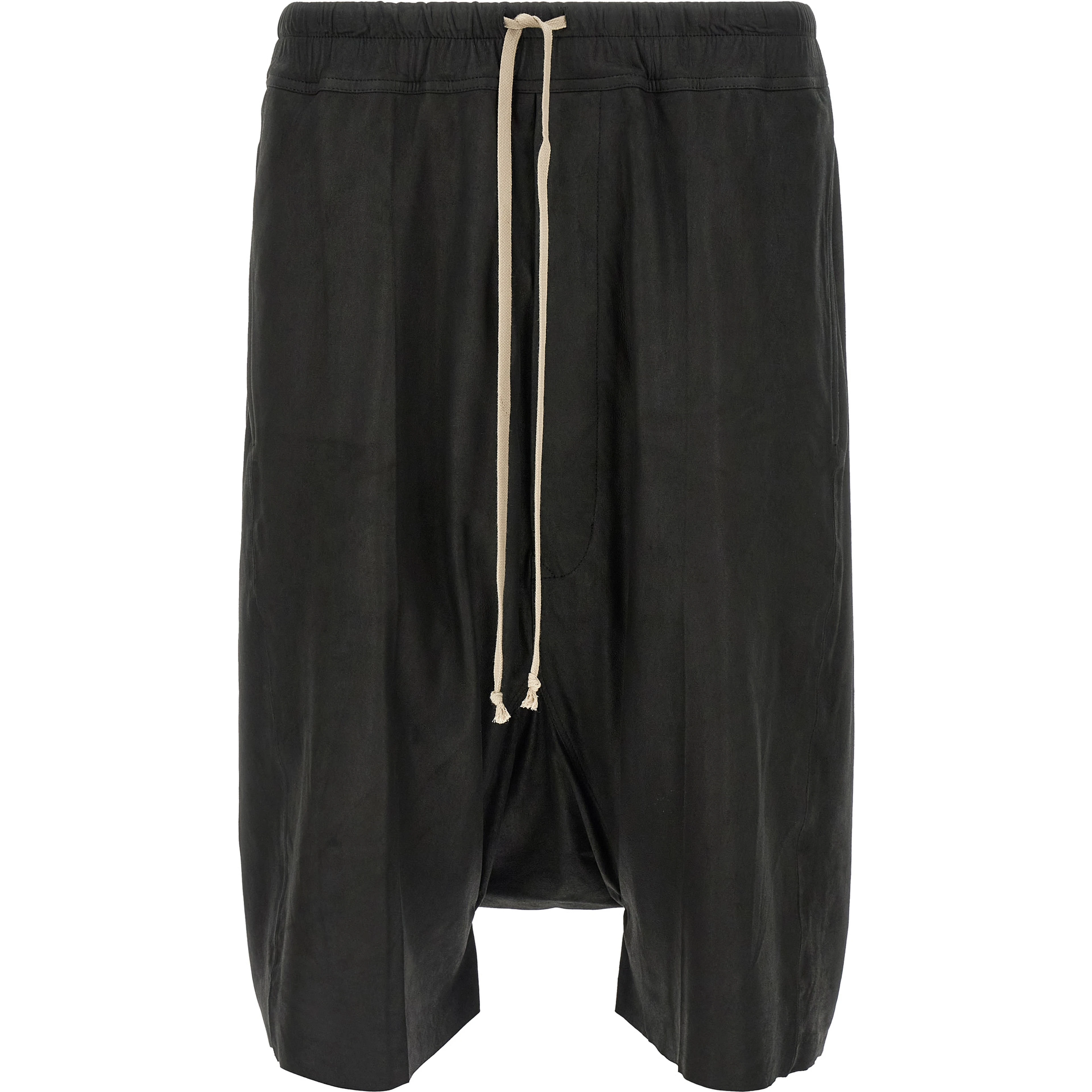 Black Lamb Leather Bermuda Shorts