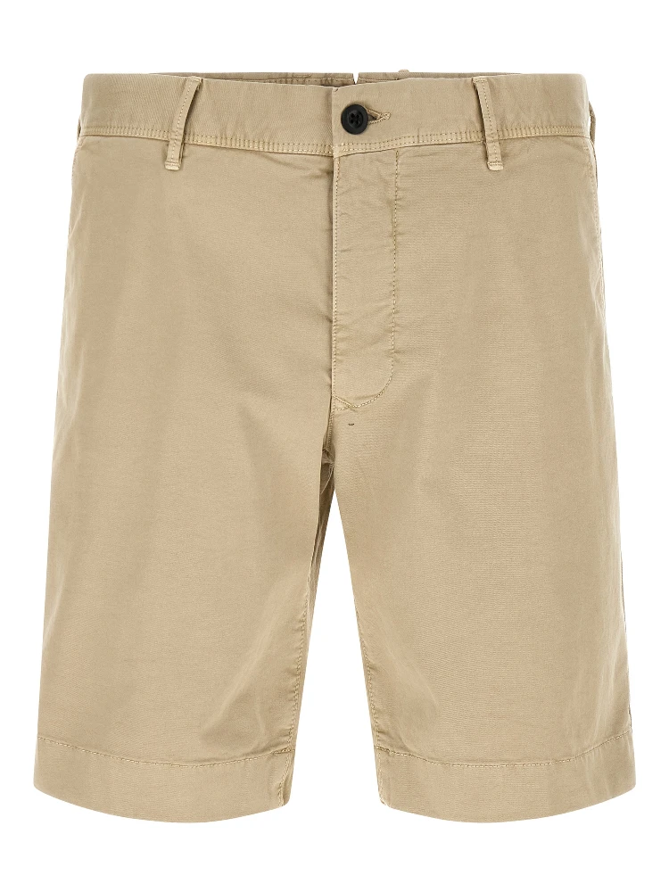 Beige Cotton Bermuda Shorts