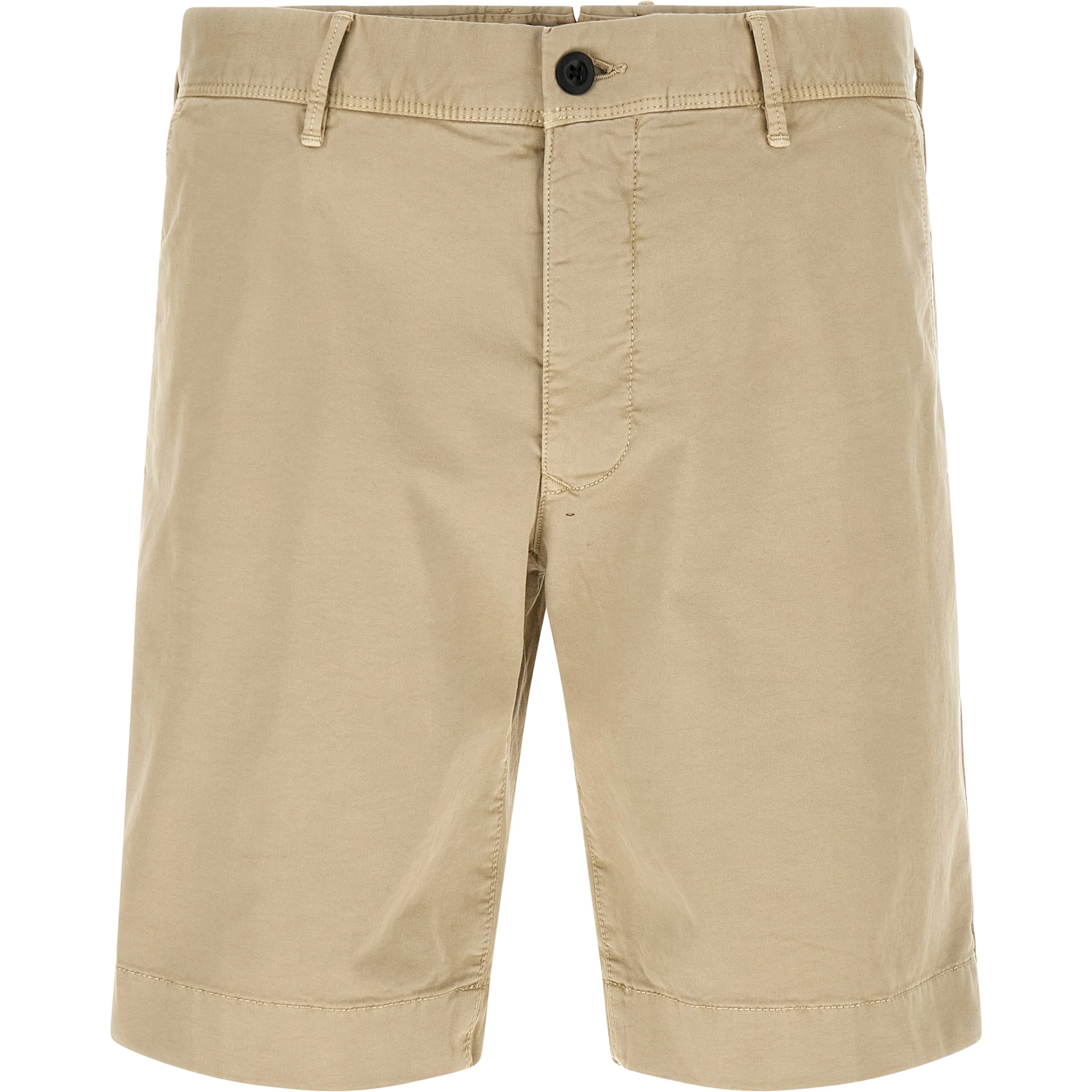 Beige Cotton Bermuda Shorts