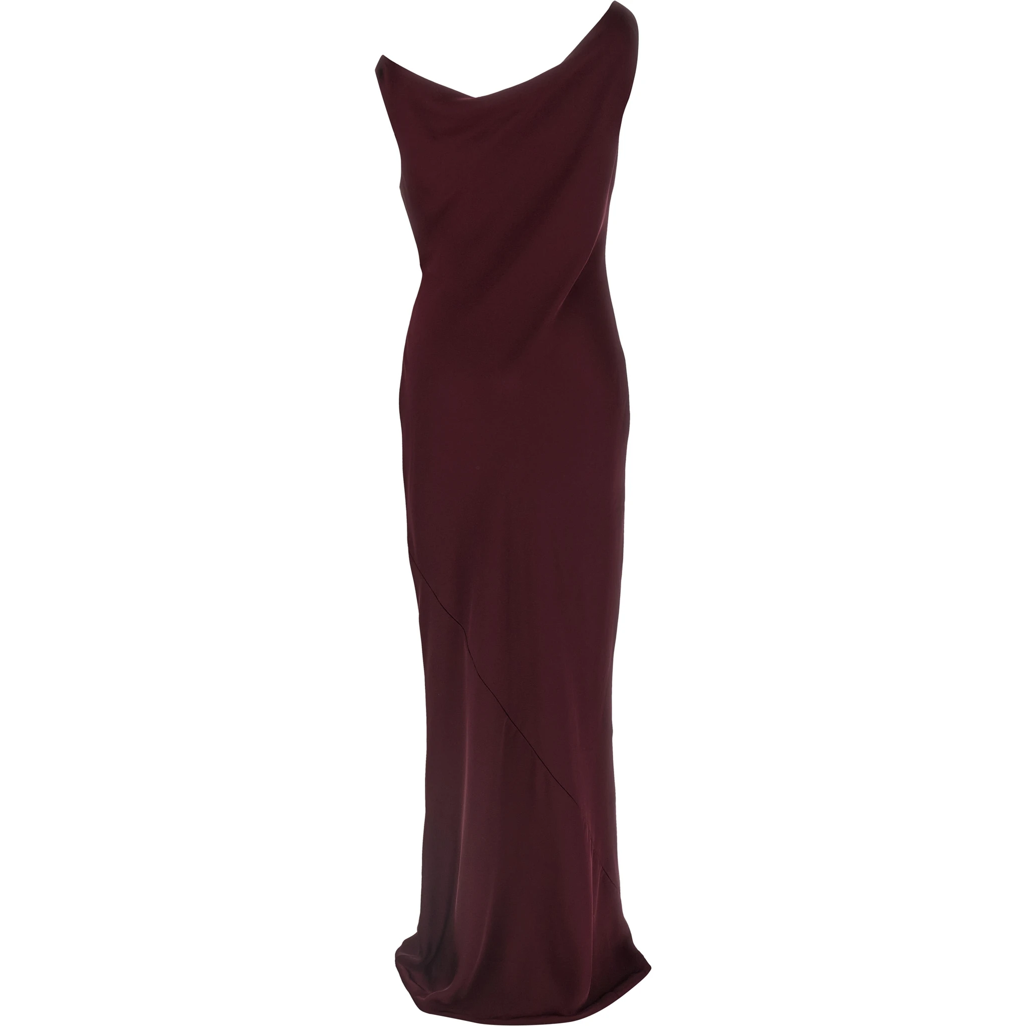Bordeaux Polyester Long Dress