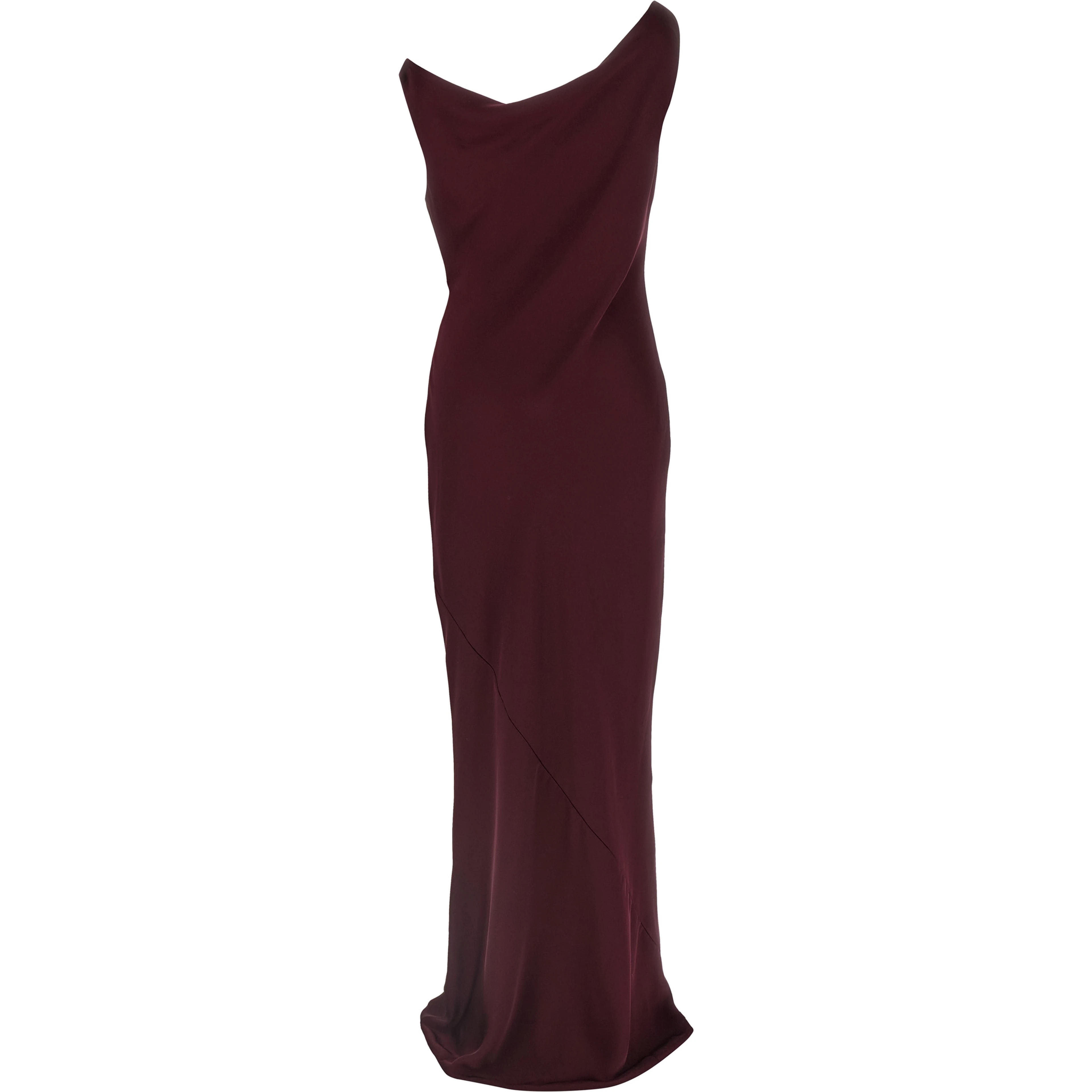 Bordeaux Polyester Long Dress