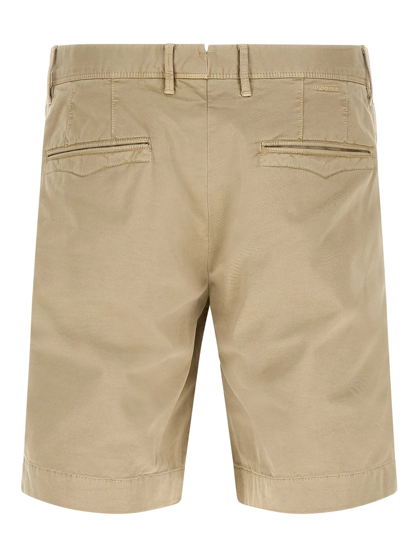 Beige Cotton Bermuda Shorts