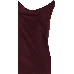 Bordeaux Polyester Long Dress
