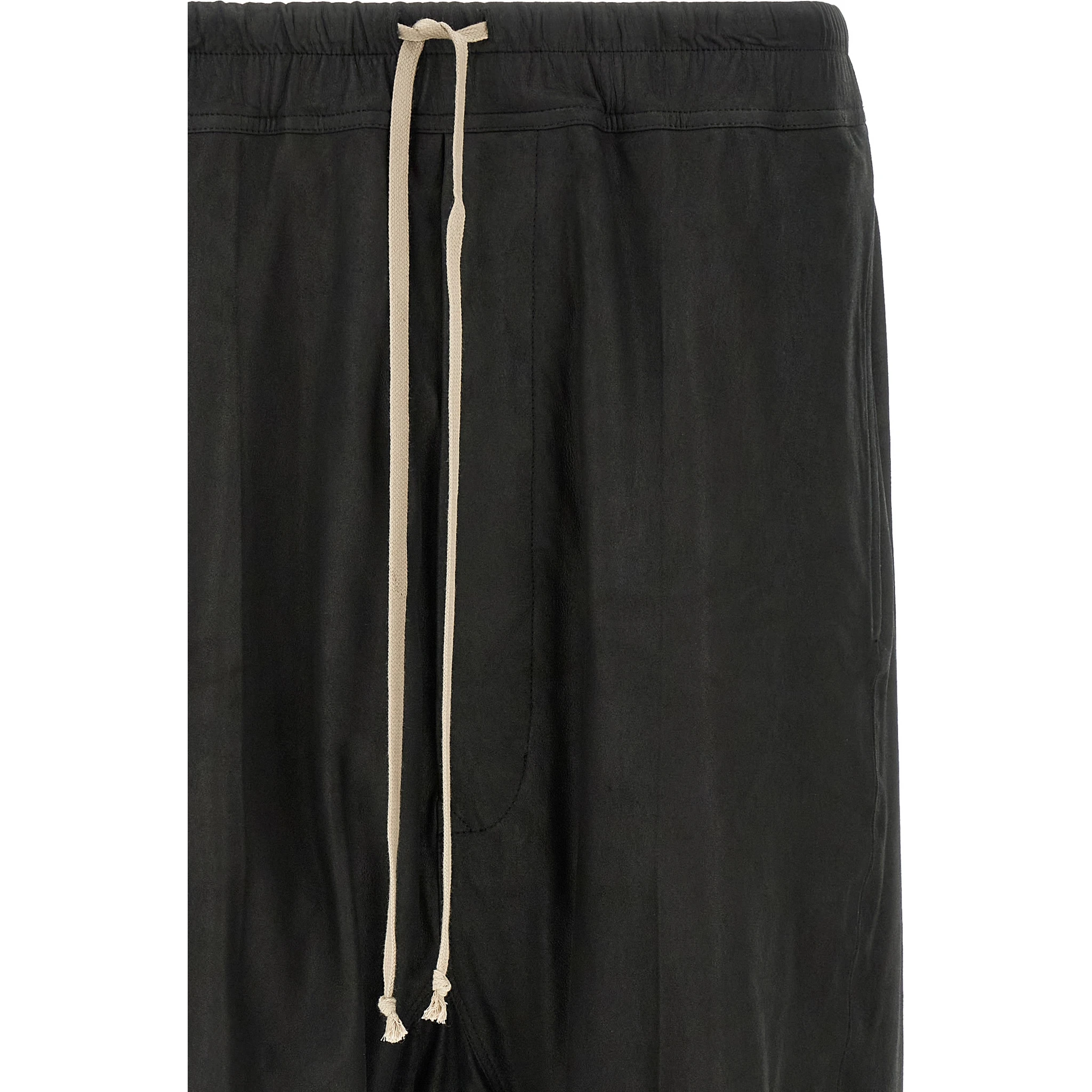 Black Lamb Leather Bermuda Shorts