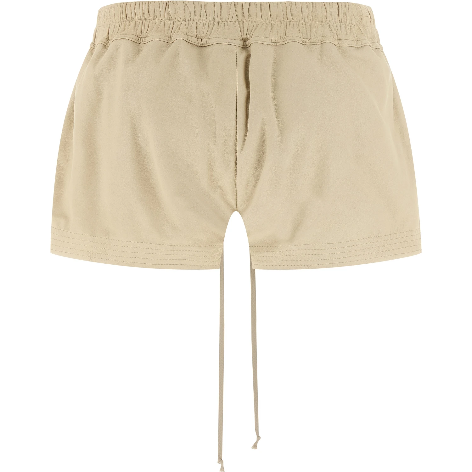 Beige Lamb Leather Bermuda Shorts